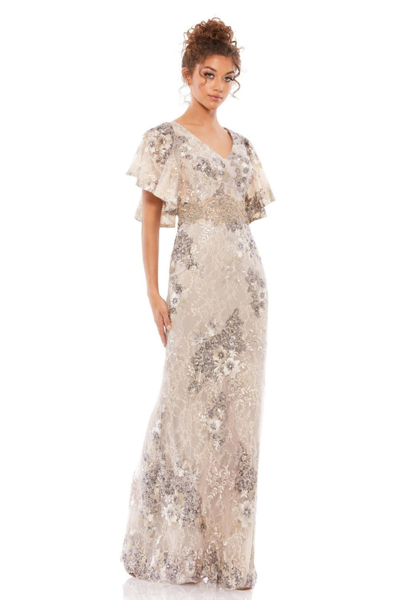 MD-67842 Embroidered Long Dress-Beige by Mac Duggal in beige color for women Worldwide