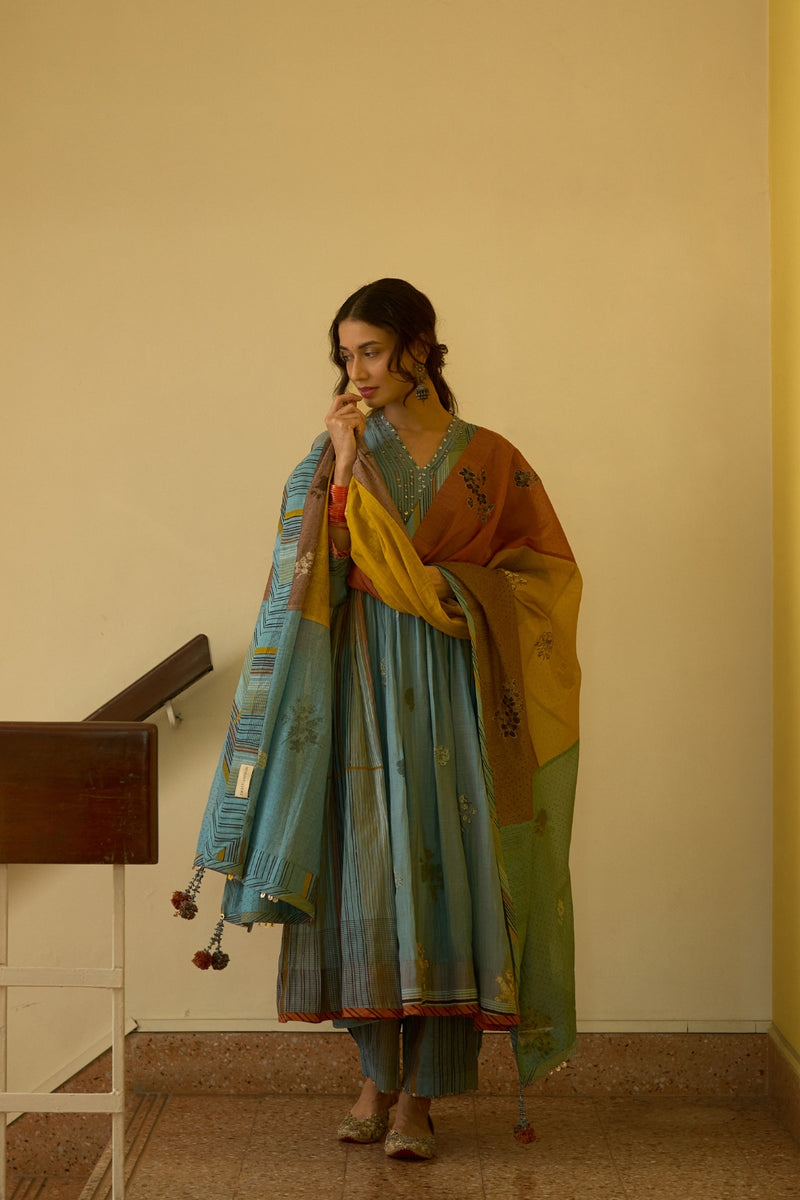 Raji Dupatta chanderi dupatta by SWATTI KAPOOR in multi-color for women Worldwide