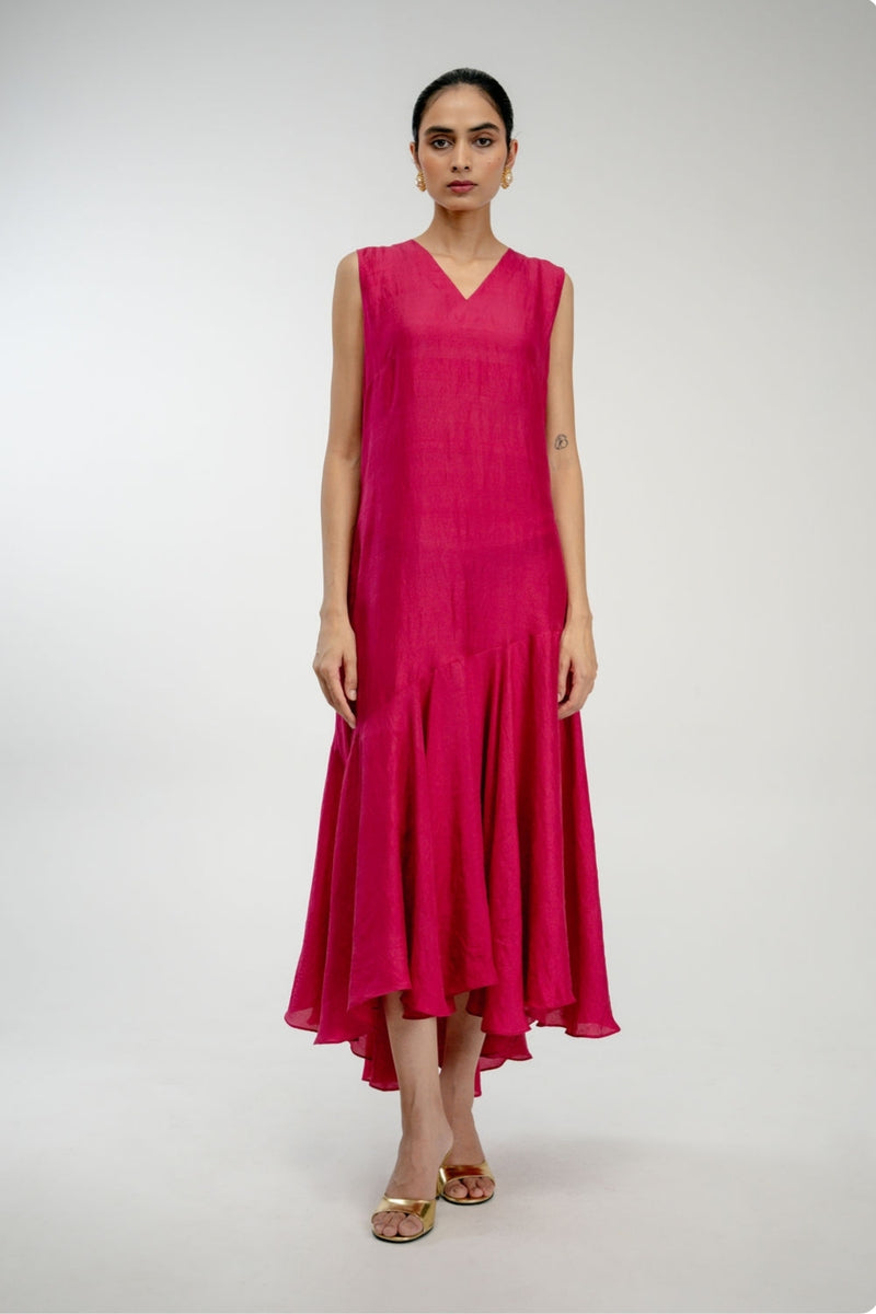 Wild Posy Dress mulberry silk dress by Ode to Odd in pink for women Worldwide