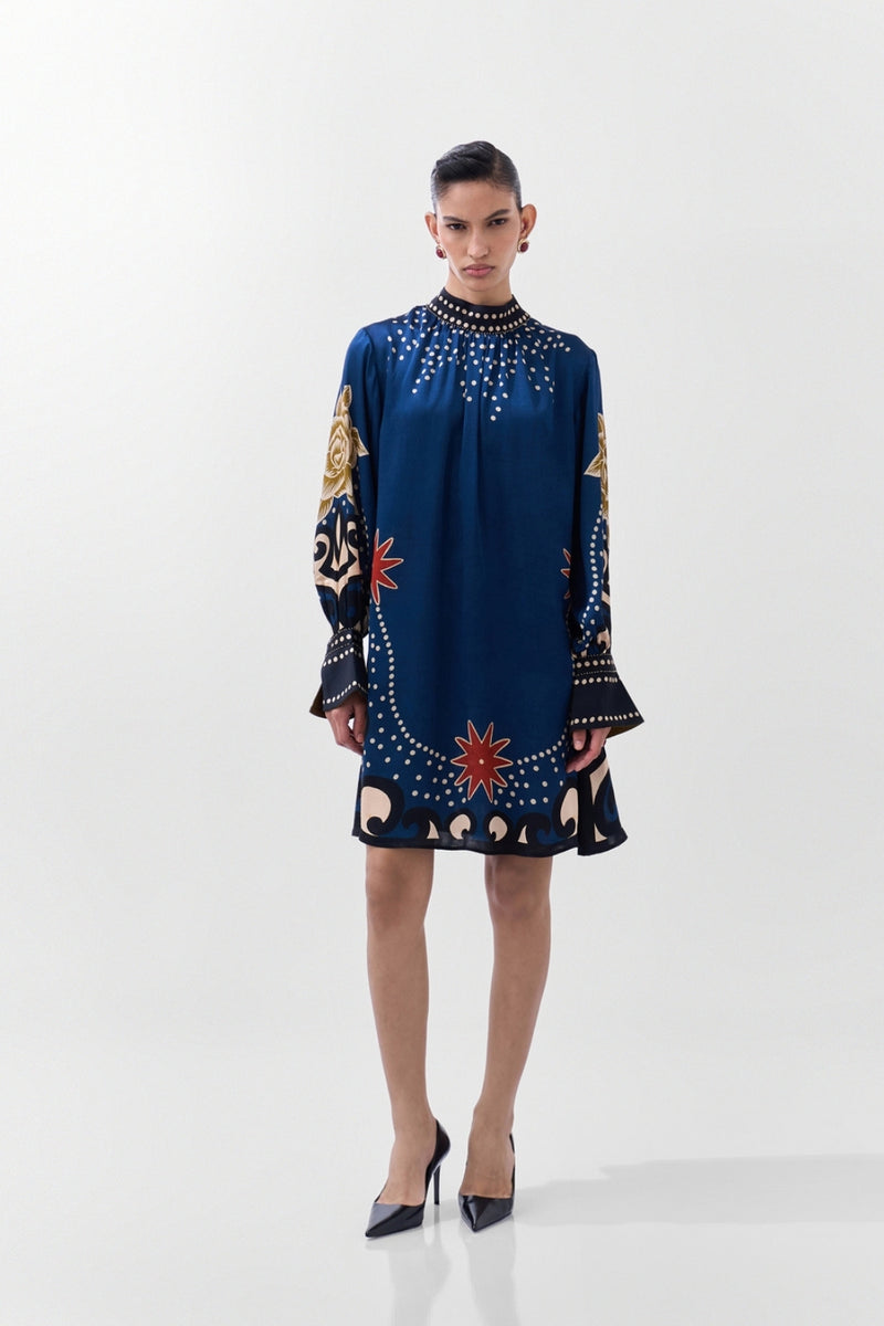 Amber Mini-Old Rose viscose dress by NOIB in multi-color for women Worldwide