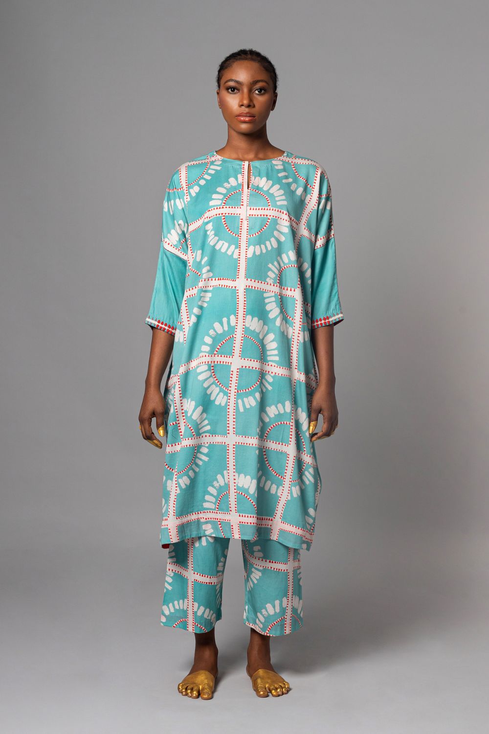 Agbada Teal Kaftan