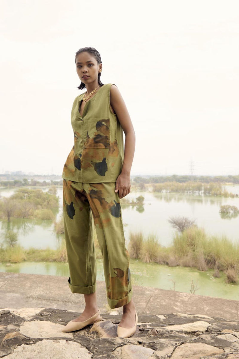 Warbler co-ord set cotton by Khara Kapas in multi for women Worldwide