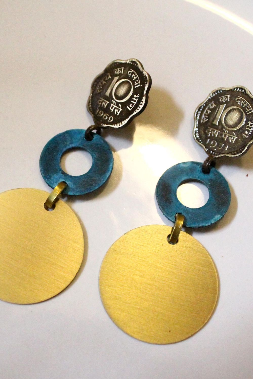 10 paise circle danglers