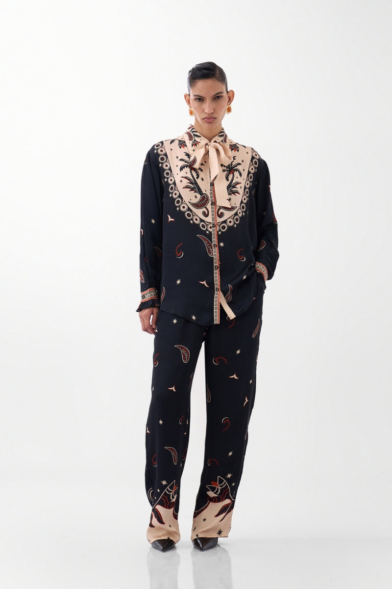 Thais Pants-Nocturnal Jungle viscose Pants by NOIB in multi-color for women Worldwide