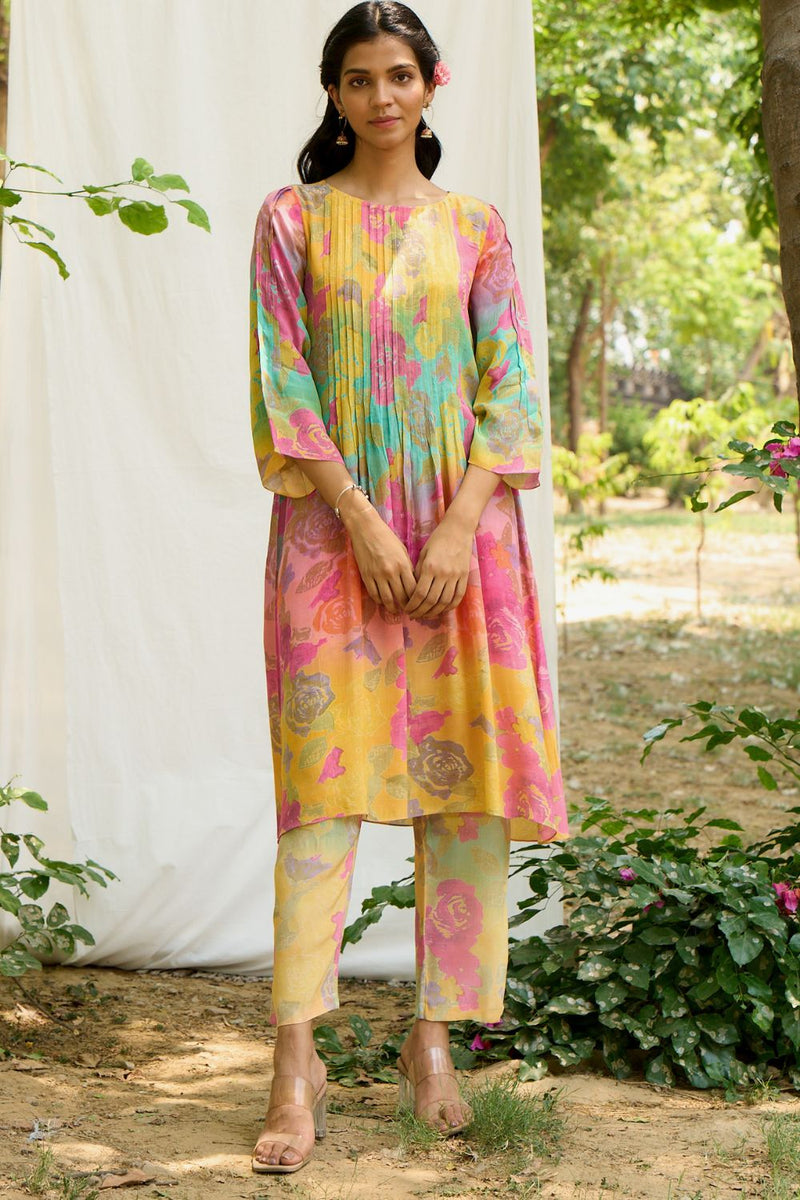 Goraiya Kurta Set mul by Priti Prashant in multi color for women Worldwide