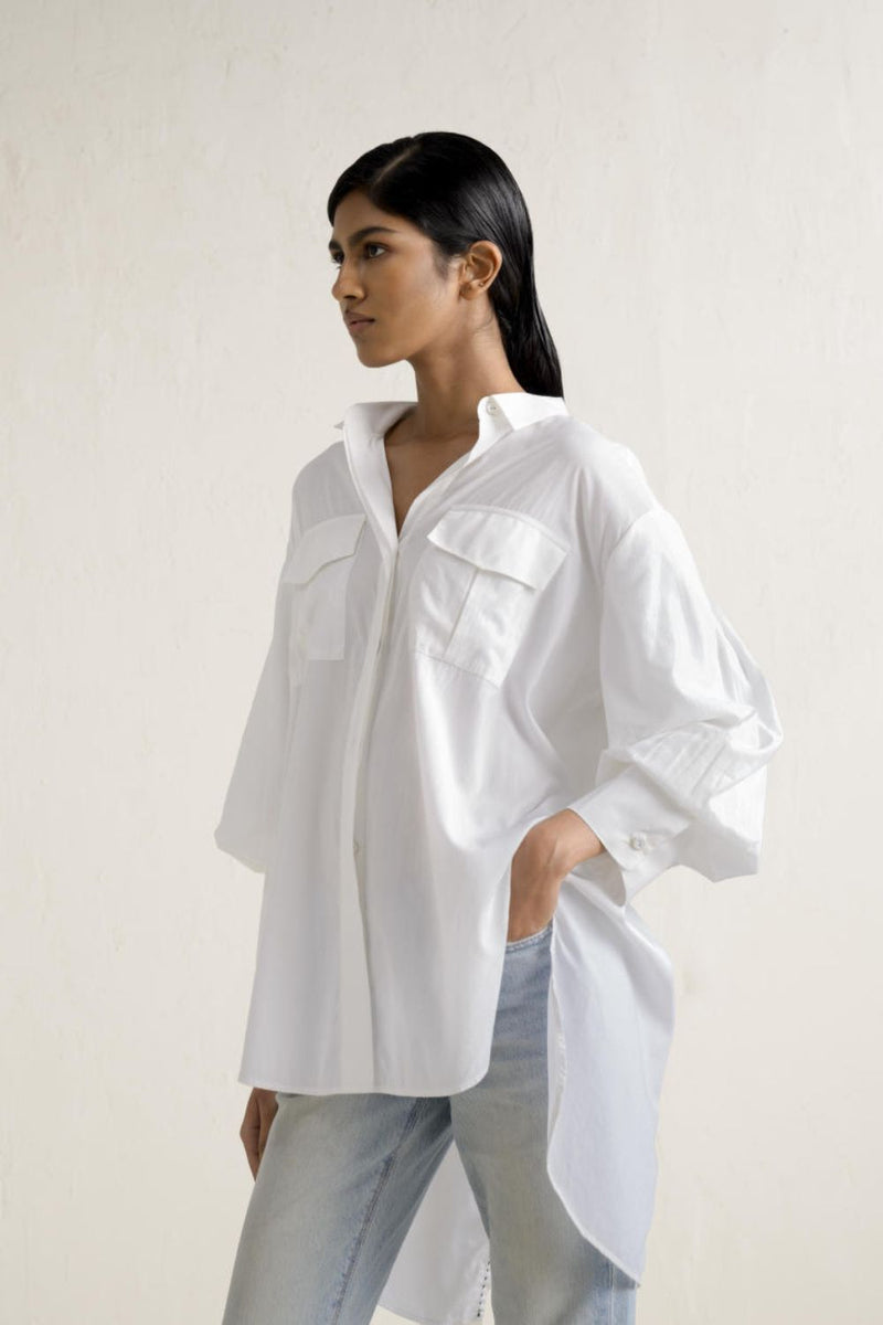 TENGA POPLIN SHIRT 100% cotton by Ituvana in white color for women Worldwide