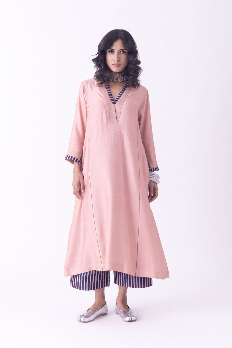 Navya-Kurta linen blend kurta/kurta set by Shades of India in beige for women Worldwide