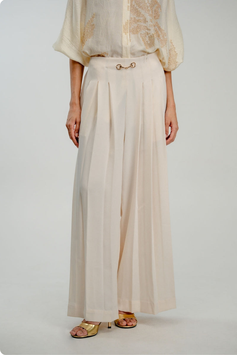 Pause Pants japanese crepe pant/trouser by Ode to Odd in off white for women Worldwide
