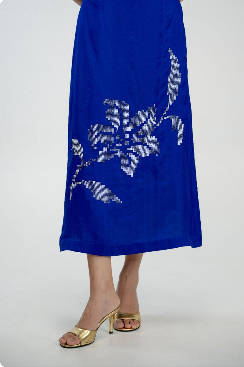 Memory Book Skirt mulberry silk skirt by Ode to Odd in blue for women Worldwide