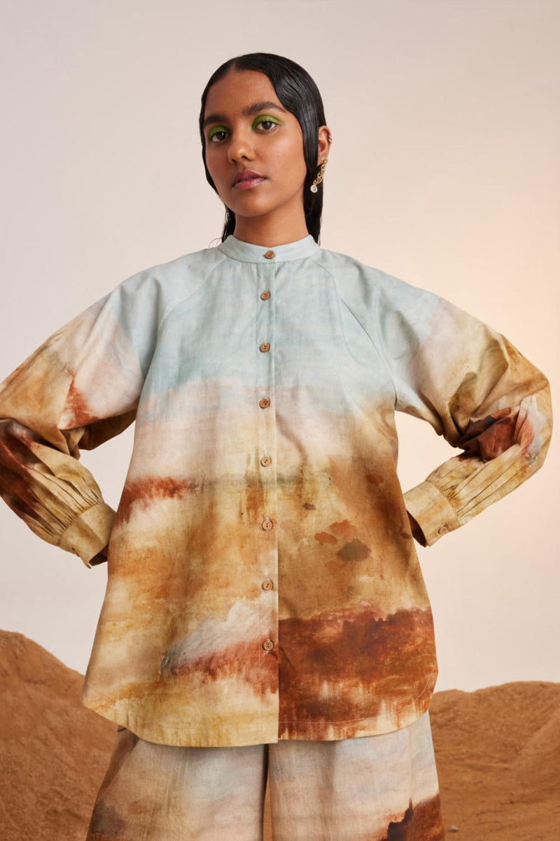 A-Line Shirt-Blotch cotton Top & Tunics,Shirt by CORD for women Worldwide