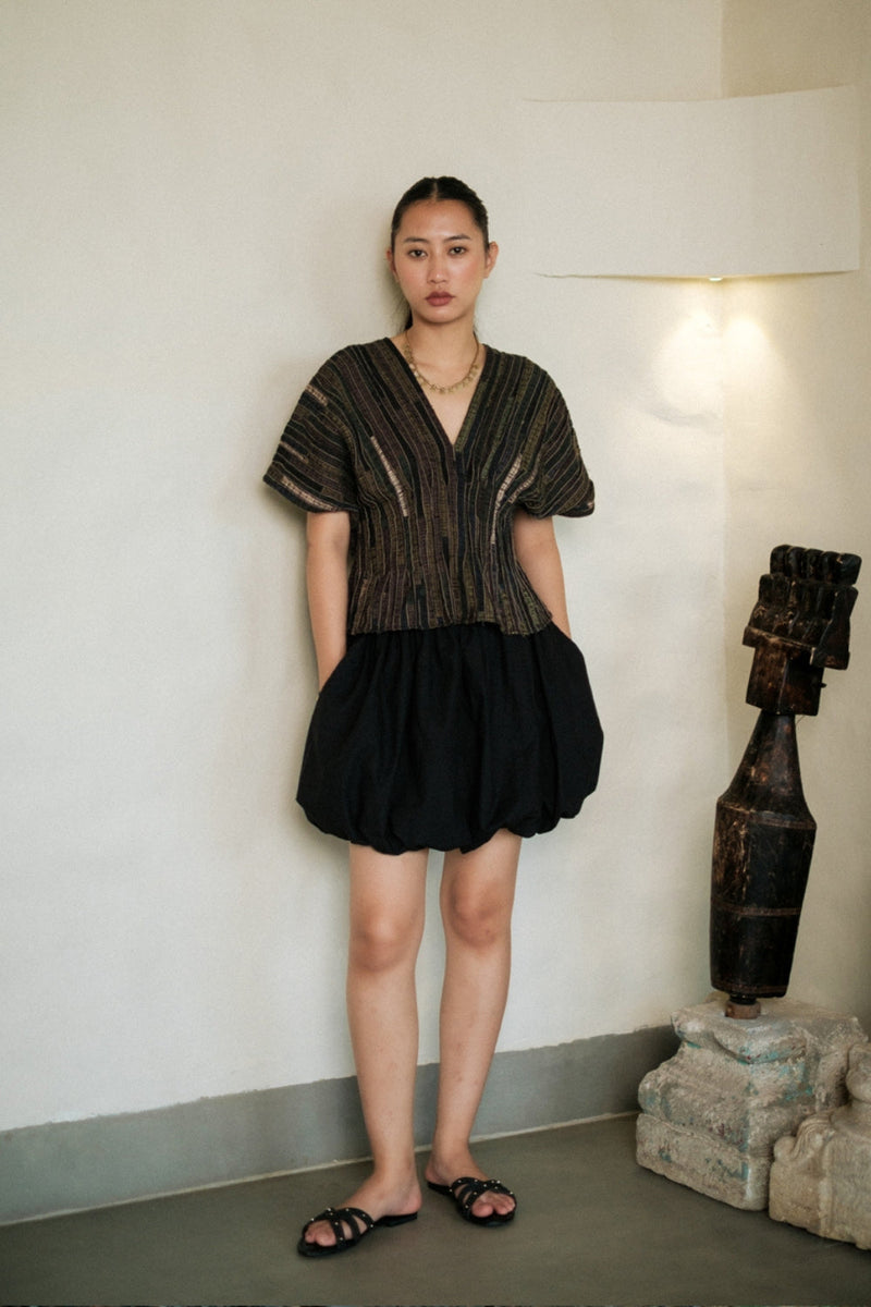 Meknes kimono top paiwand top/shirt by The Terra Tribe in green for women Worldwide