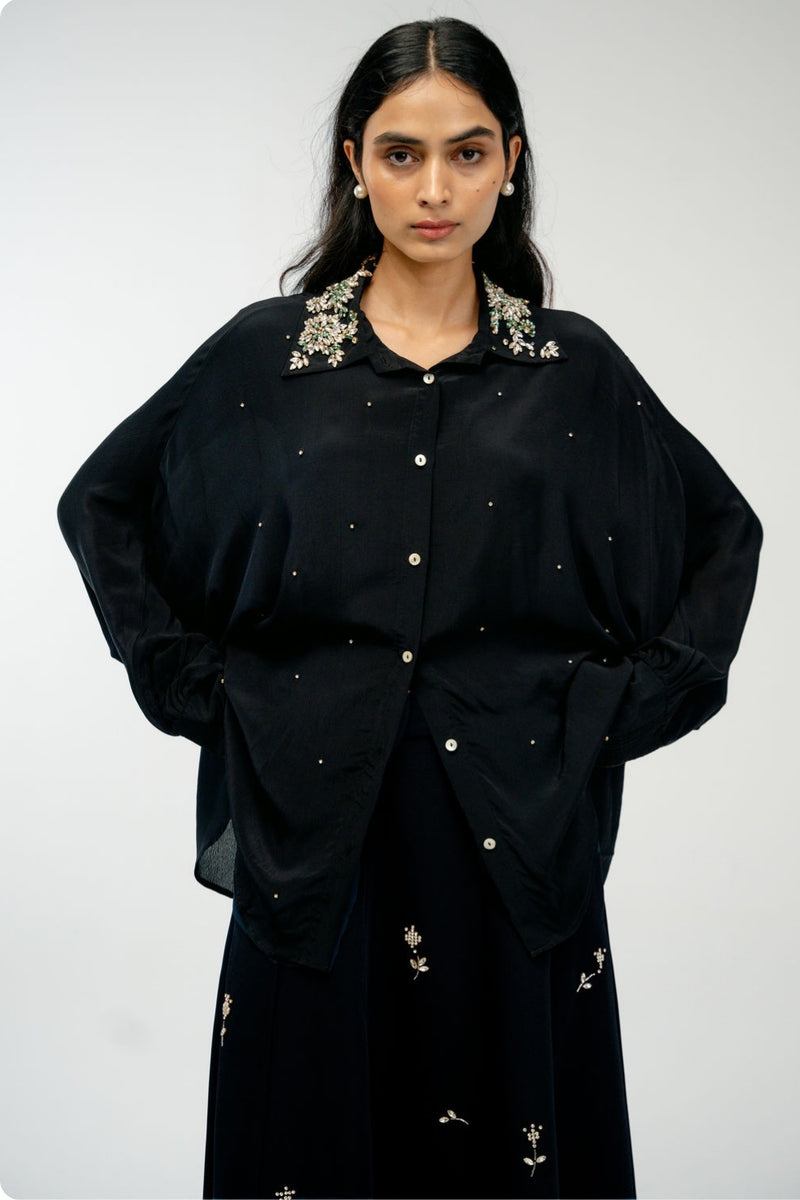 Yours Always Shirt crepe top/shirt by Ode to Odd in black for women Worldwide