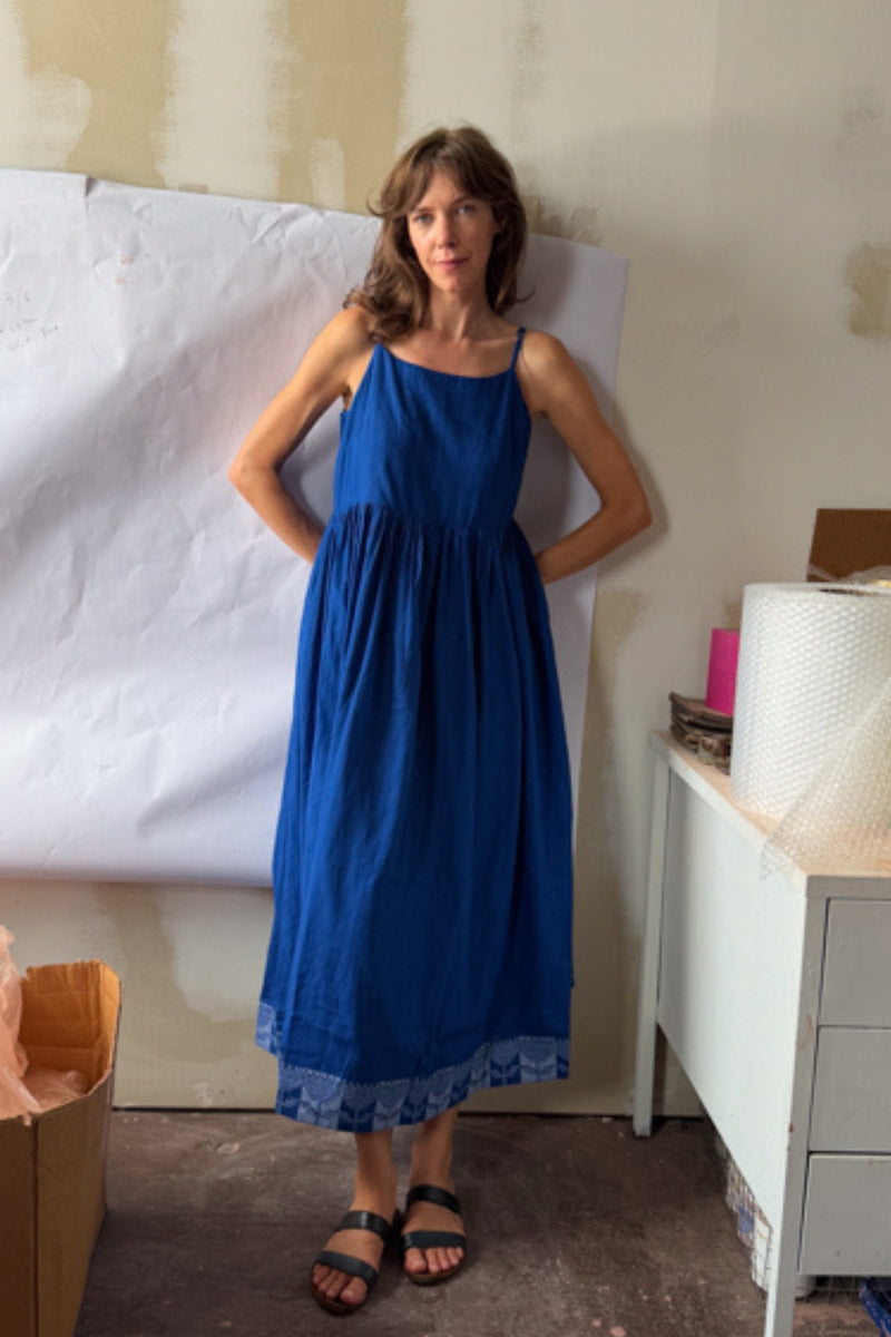 The Block Bloom Midi Dress-Cobalt Blue