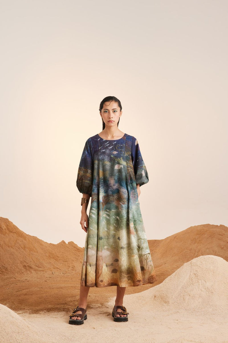 Umbrella Dress-Underwater cotton Dress by CORD for women Worldwide