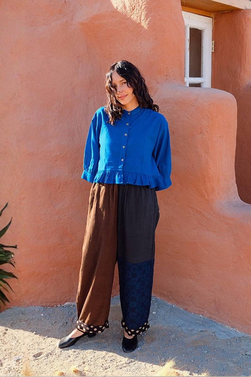 Cool Pants-Dawn hand-woven organic cotton pant/trouser by World of Crow in multi-color for women Worldwide