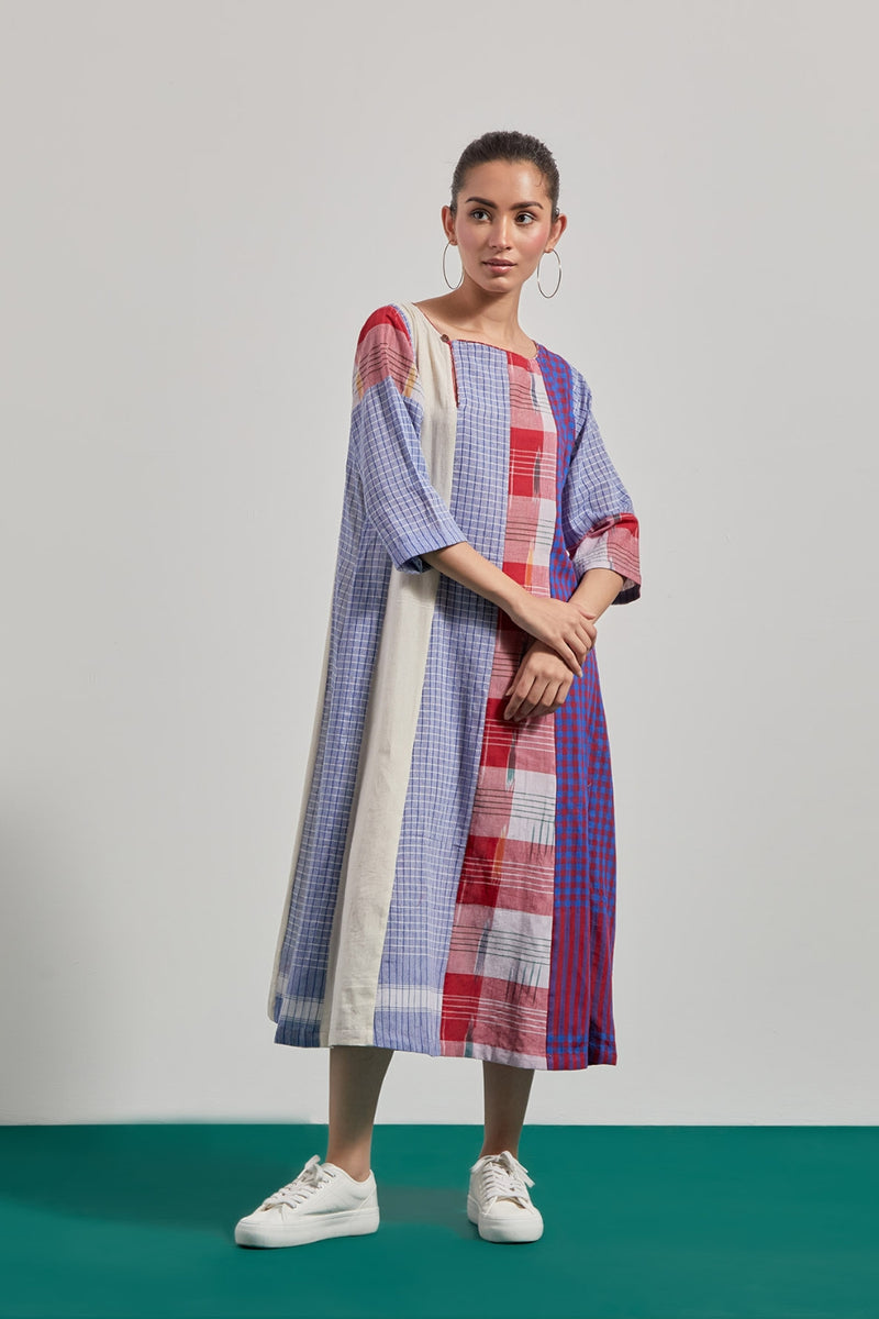 Skylark Dress gamcha dress by 145 East in blue, purple, red for women Worldwide