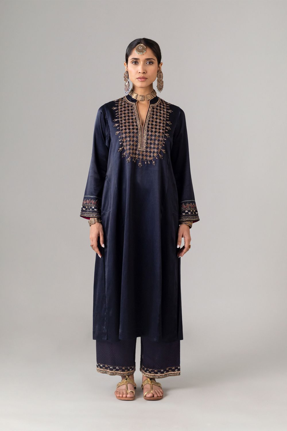 Hazara Indigo Kurta