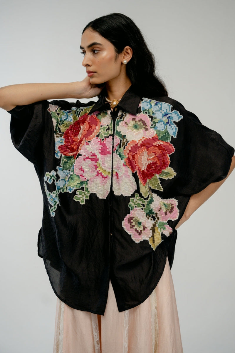 Keepsake Shirt mulberry silk top/shirt by Ode to Odd in black for women Worldwide