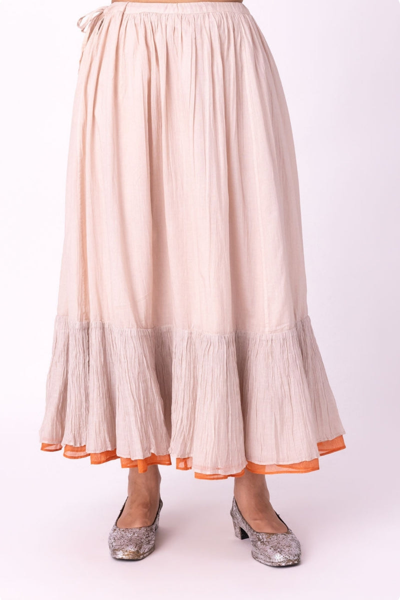 Ghagri Skirt chanderi lehenga sets by Shades of India in beige for women Worldwide