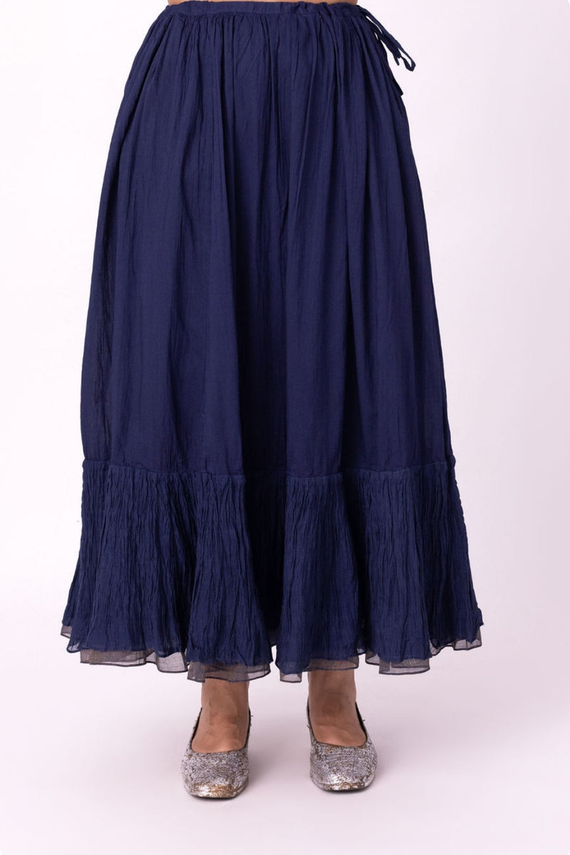 Ghaghra Skirt chanderi lehenga sets by Shades of India in blue for women Worldwide