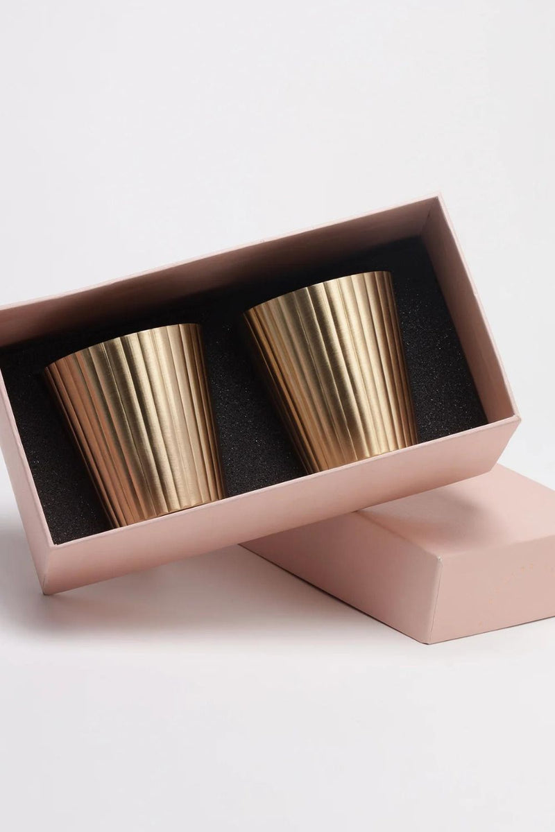 Avisa Brass Tumblers- Set of 2 linen by Gado Living for Worldwide
