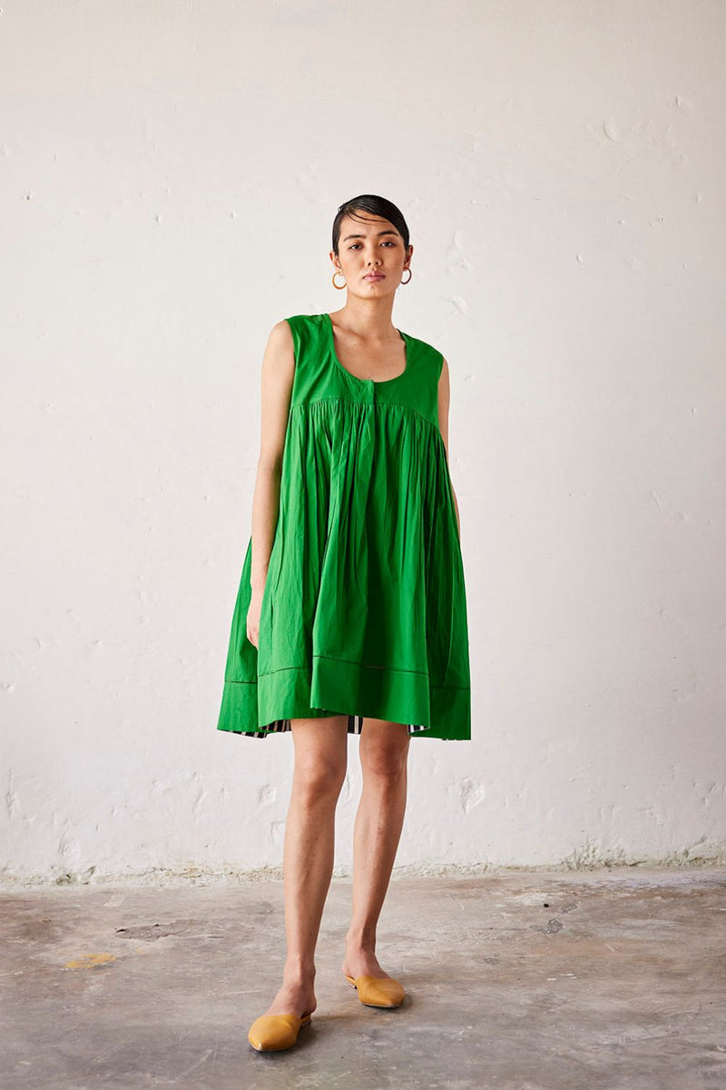 Kiwi Dress poplin Dress by Khara Kapas in green for women Worldwide
