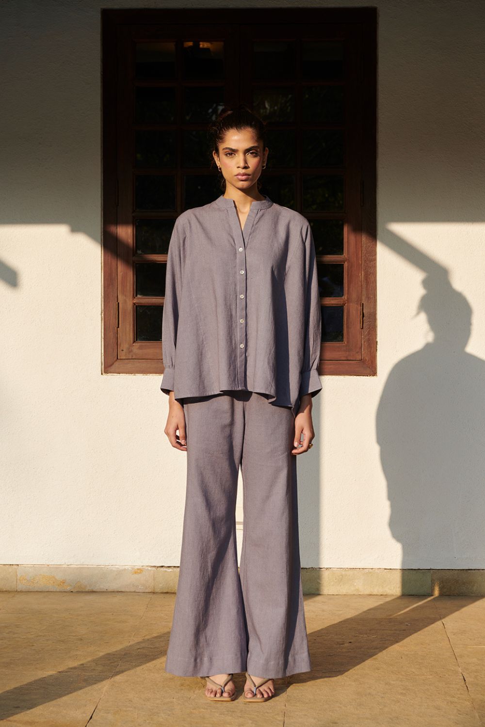 Dusk Co-Linen Dolman Shirt Set