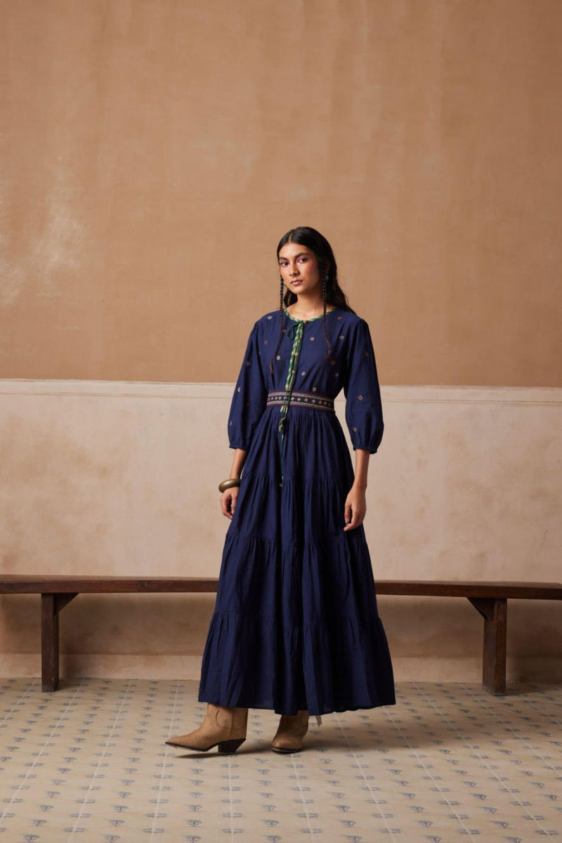 Luna Dress-Indigo cotton by CORD for women Worldwide