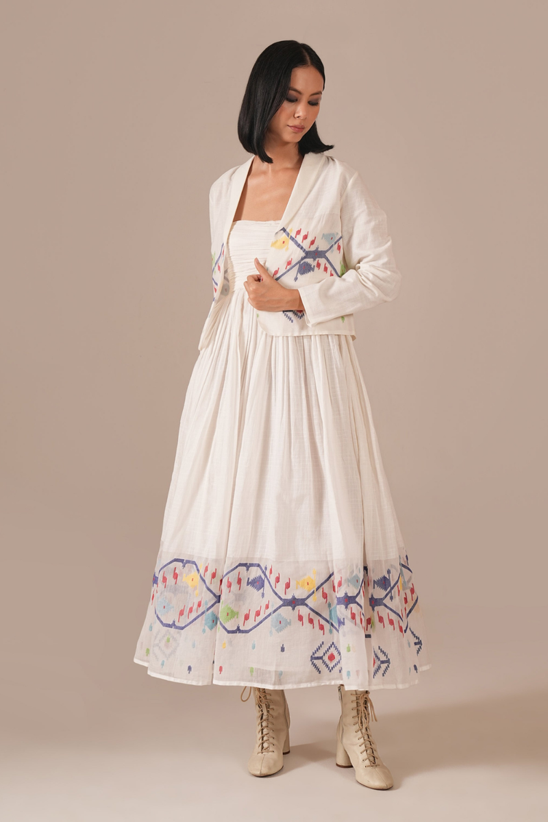 VANILLA VEIL SET 100% cotton by Indigo Dreams in white color for women Worldwide