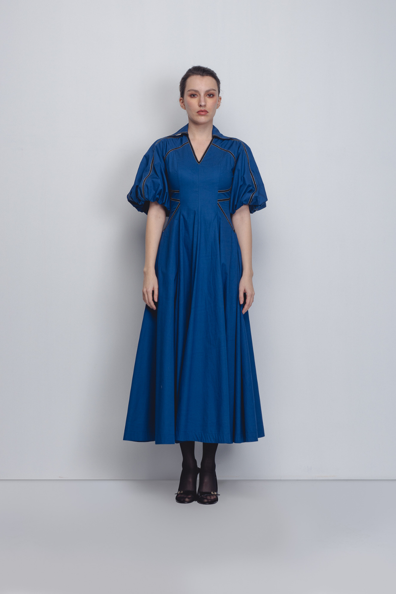 Ventana Dress - Cobalt cotton by Leh Studios for women Worldwide
