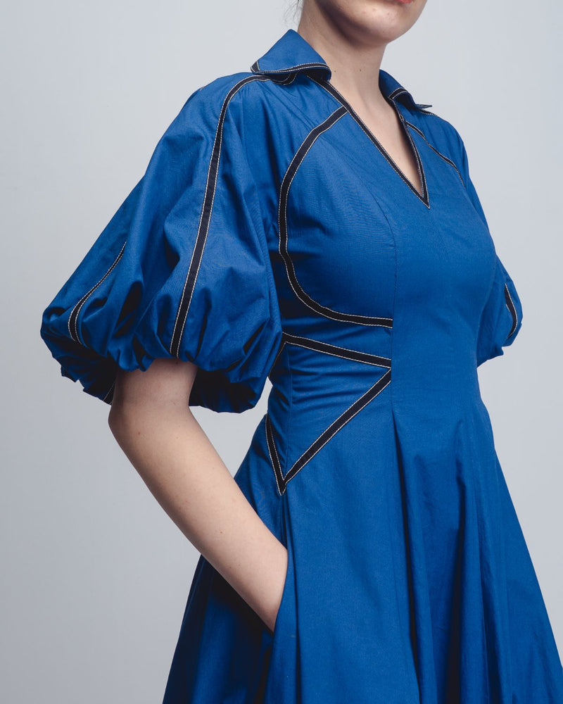 Ventana Dress - Cobalt cotton by Leh Studios for women Worldwide