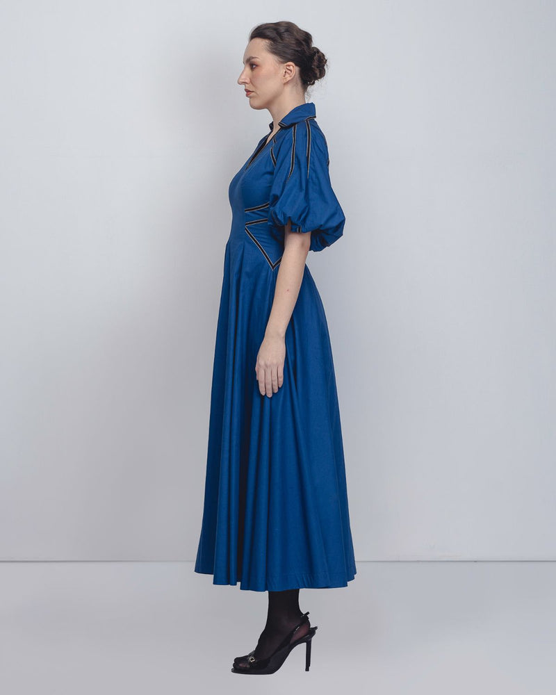 Ventana Dress - Cobalt cotton by Leh Studios for women Worldwide