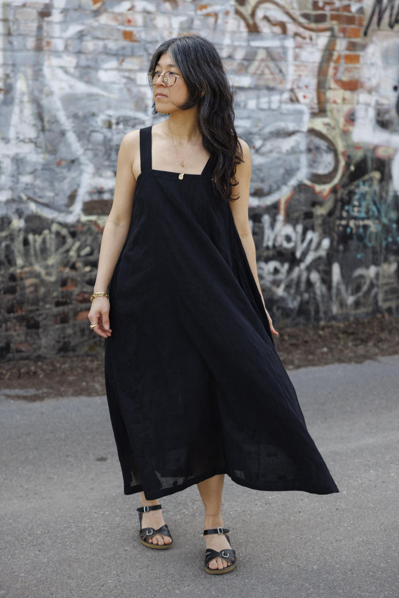 Everywhere Dress/ Vacation dress / Weekend dress-Black 100% cotton by World of Crow in black color for women Worldwide