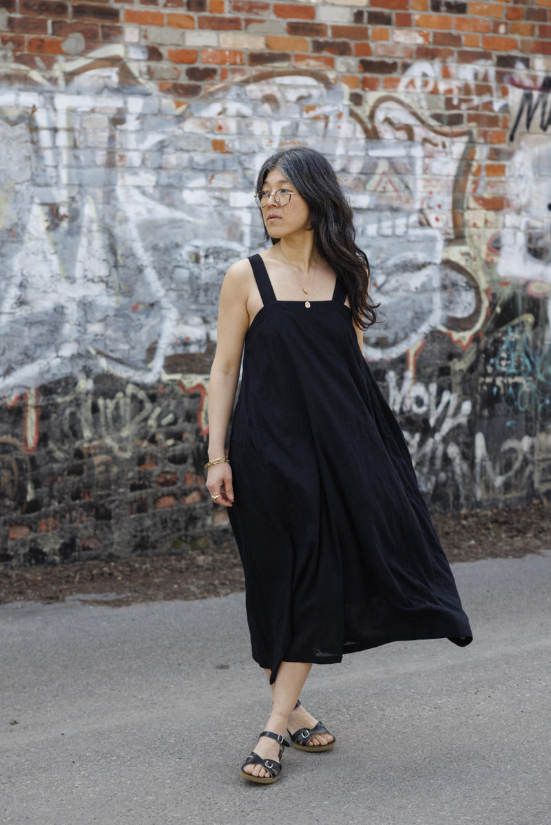 Everywhere Dress/ Vacation dress / Weekend dress-Black 100% cotton by World of Crow in black color for women Worldwide