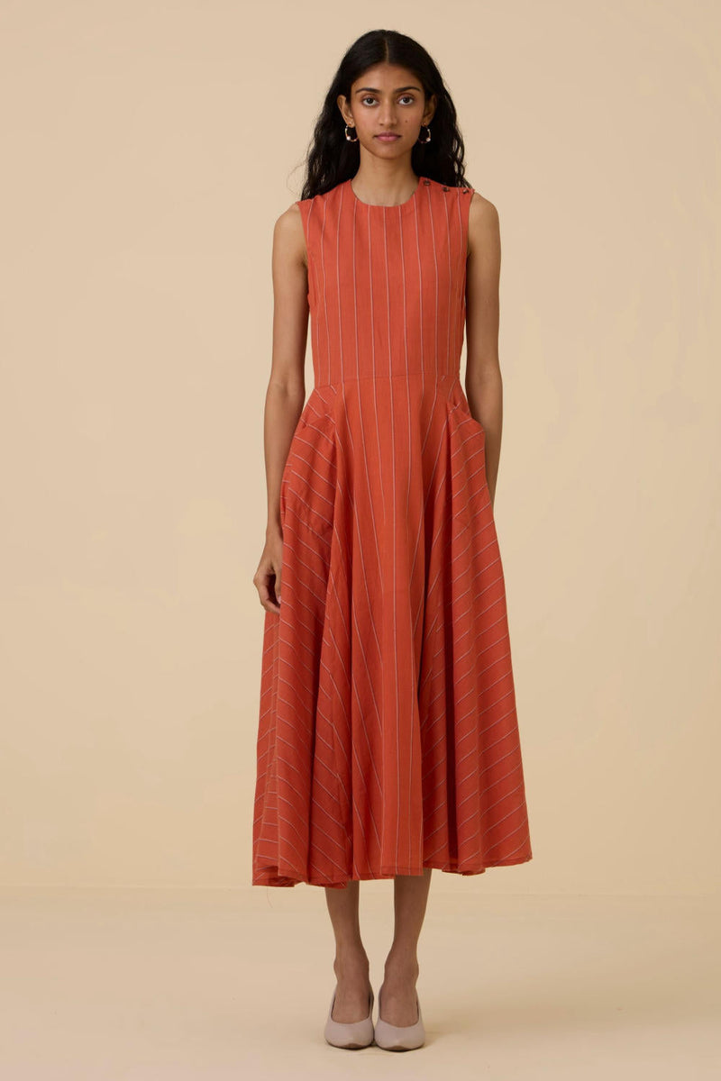 Valentino Orange Cotton Midi Dress cotton by The Summer House in orange color for women Worldwide