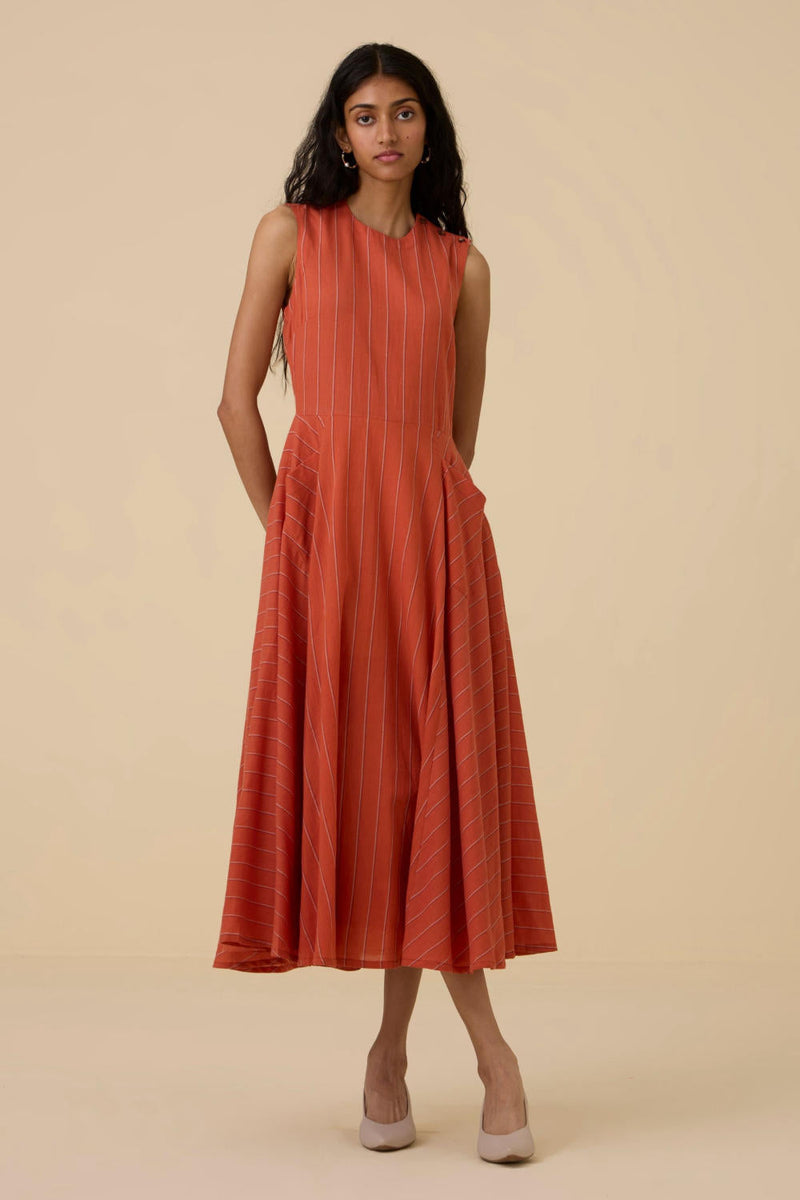 Valentino Orange Cotton Midi Dress cotton by The Summer House in orange color for women Worldwide