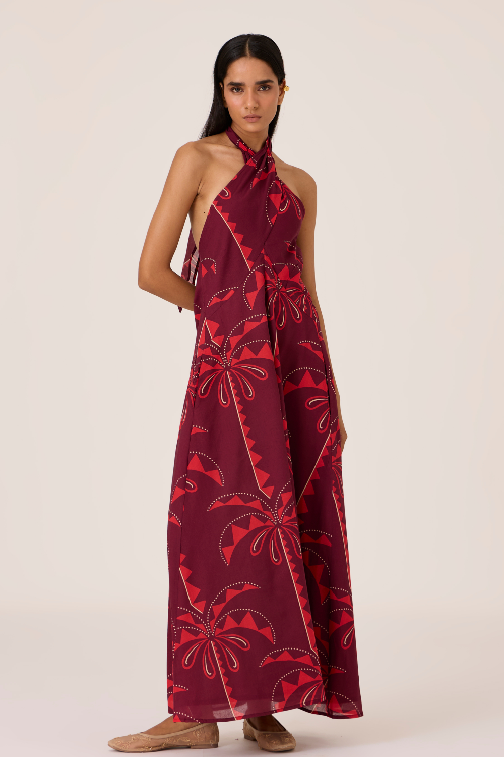 Vannam Palm Print Dress