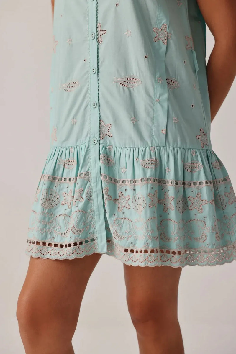 Vega Mini - Aqua poplin by NOIB for women Worldwide