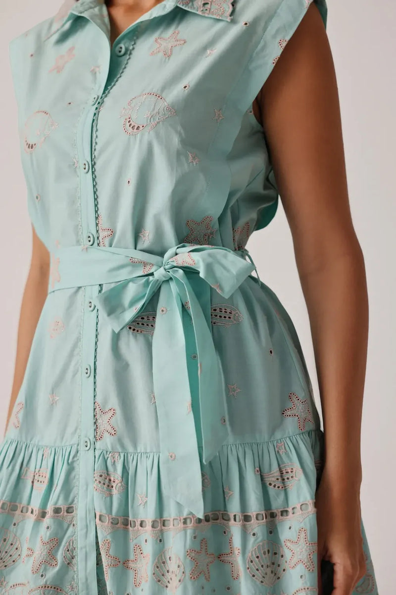 Vega Mini - Aqua poplin by NOIB for women Worldwide