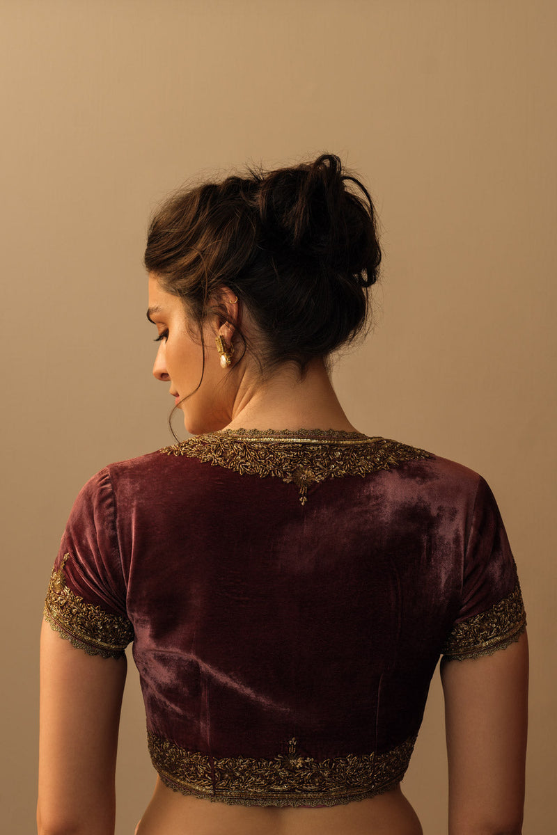 Velvet koti old rose and gold by Mallika Mathur for women Worldwide