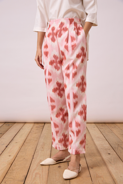 Venil Pant - Pink & Orange Ikat