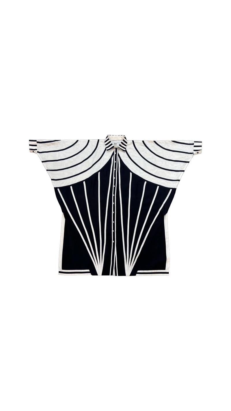 Venti Shirt Tunic-Black and White