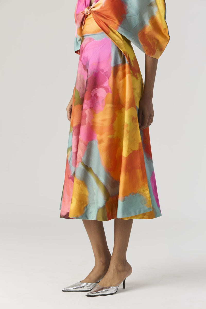 VERONICA FRONT KNOTTED DRESS satin by Yam in multi color for women Worldwide