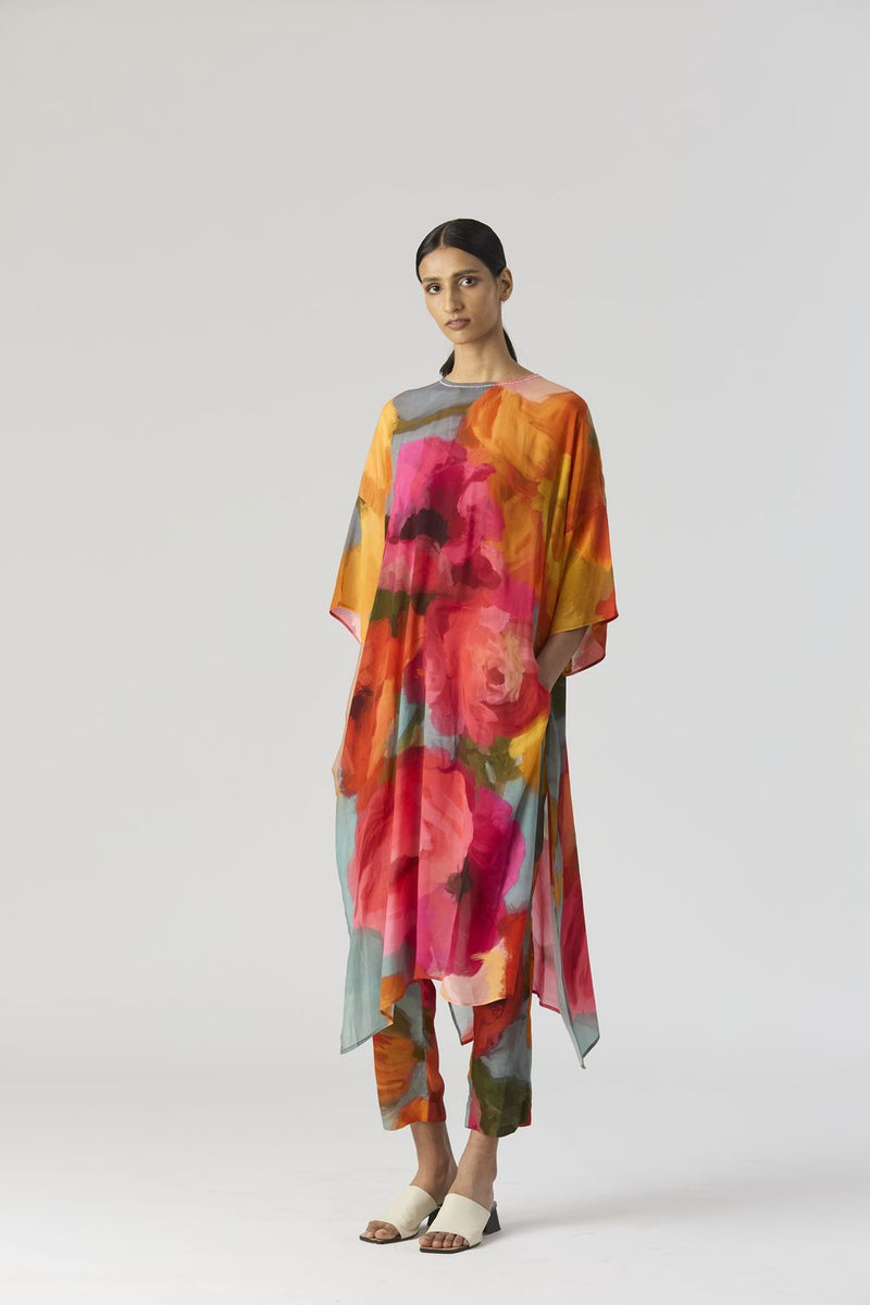 VERONICA KAFTAN SET silk by Yam in multi color for women Worldwide