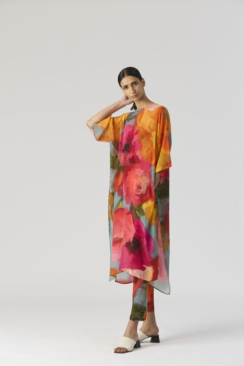 VERONICA KAFTAN SET silk by Yam in multi color for women Worldwide