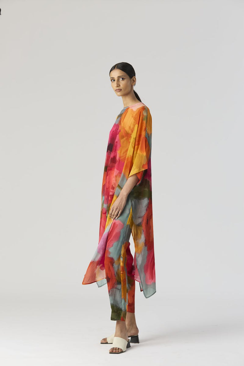 VERONICA KAFTAN SET silk by Yam in multi color for women Worldwide