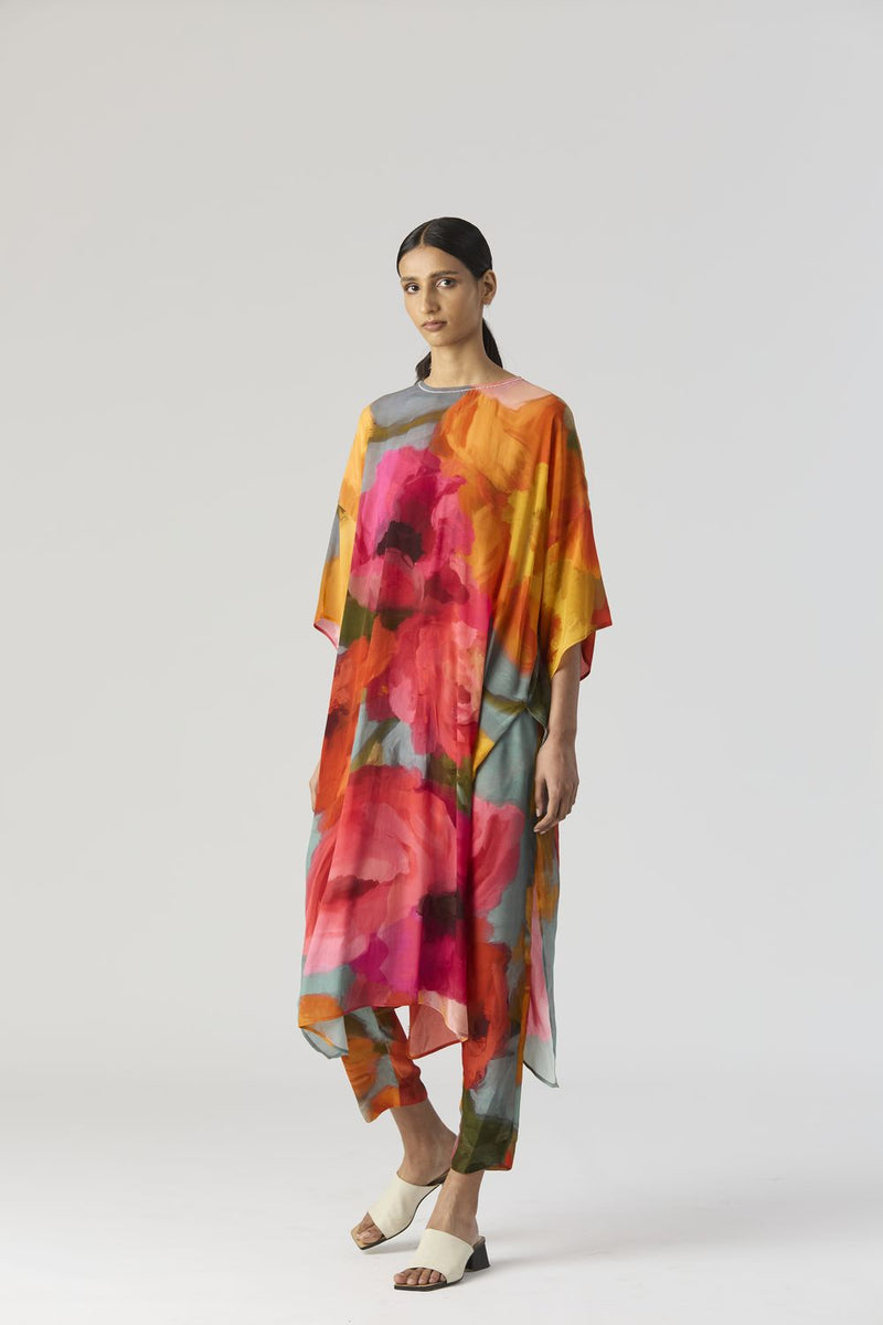 VERONICA KAFTAN SET silk by Yam in multi color for women Worldwide
