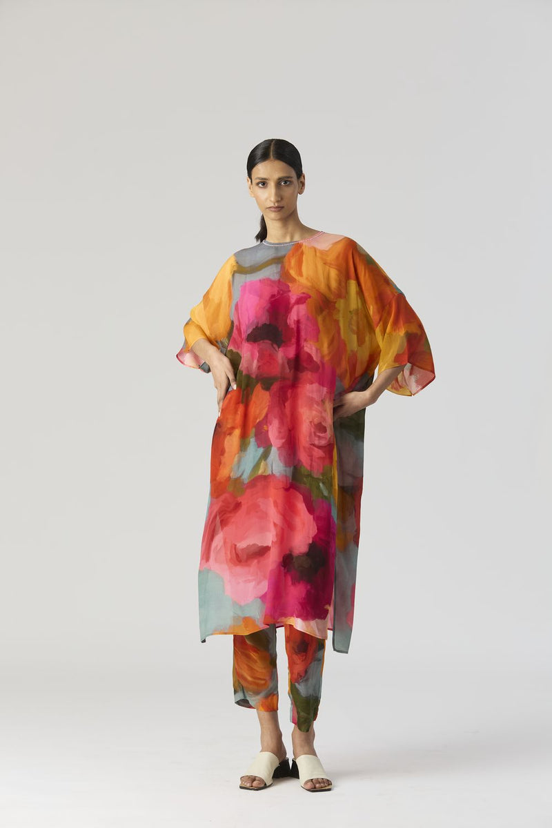VERONICA KAFTAN SET silk by Yam in multi color for women Worldwide