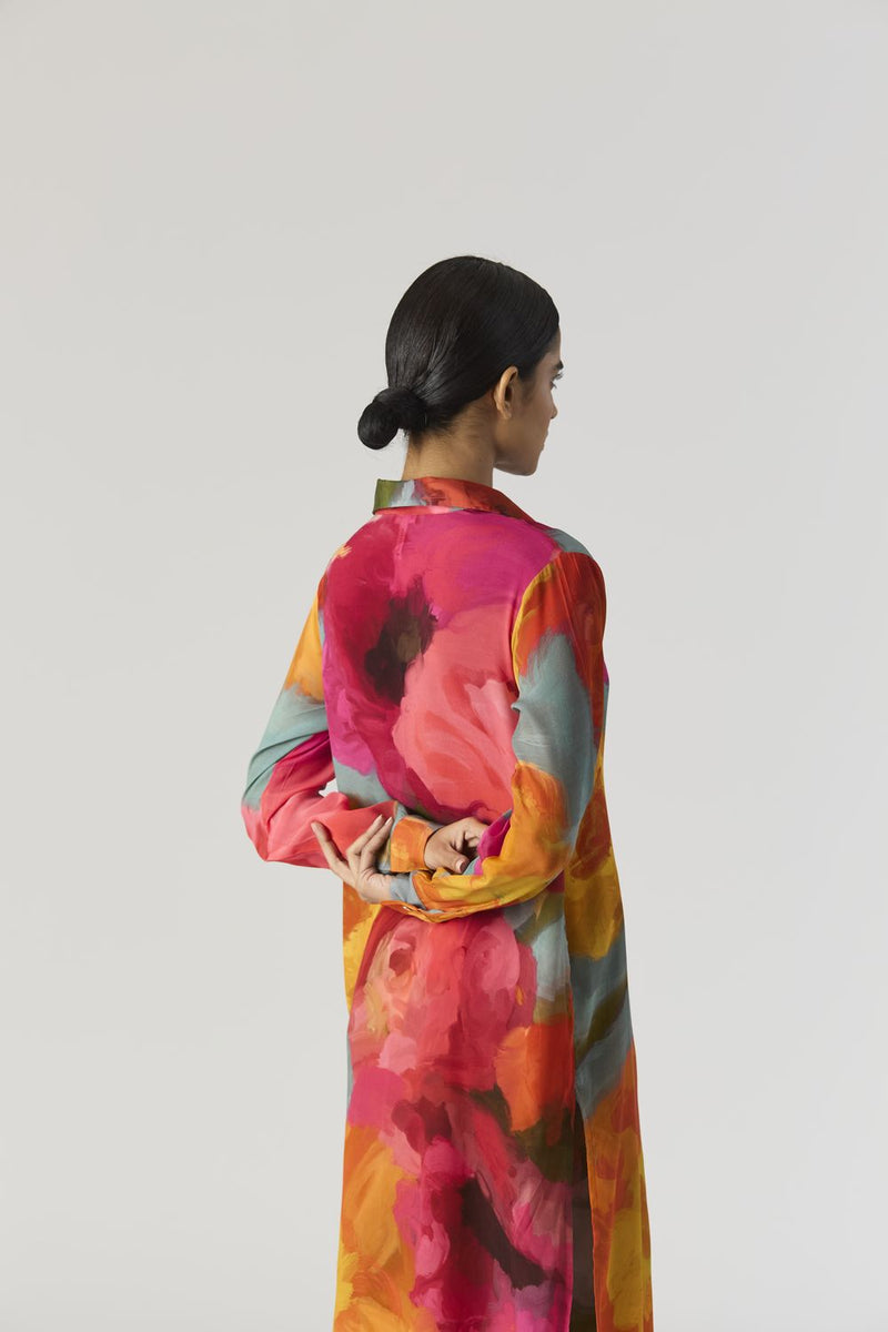 VERONICA LONG KURTA SET mul by Yam in multi color for women Worldwide