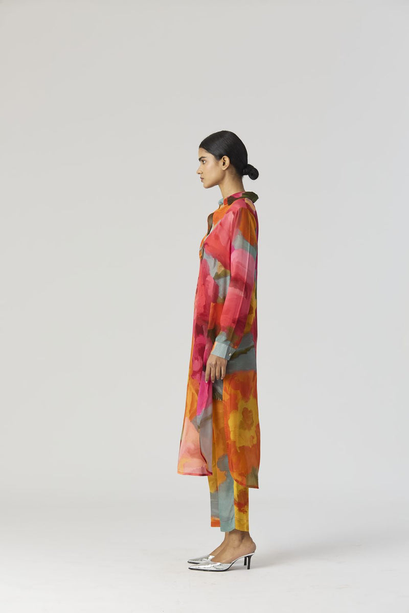 VERONICA LONG KURTA SET mul by Yam in multi color for women Worldwide
